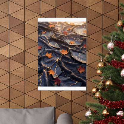 Silk Drape Gold Repair Wall Art Print | Artful Kintsugi Art