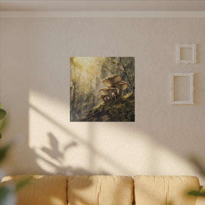 Wild Mushrooms Canvas Art | Spring Japandi Watercolor Art