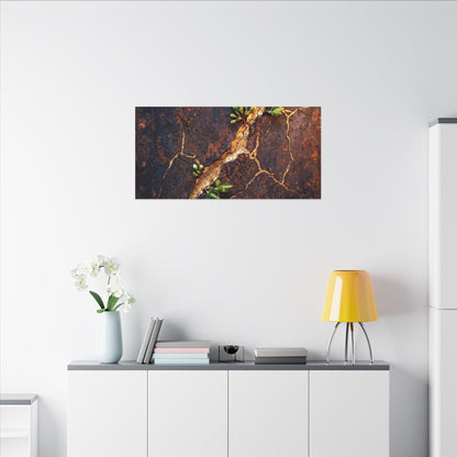 Rust Patina Spring Canvas Art | Kintsugi Resilient Design