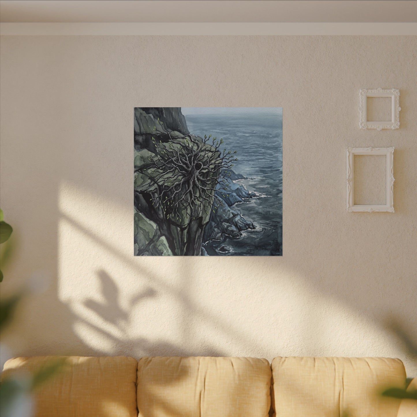 Pine Tree Spring Canvas Art | Japandi Neutral Design