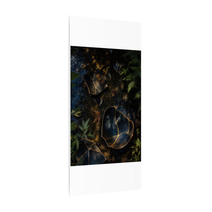 Dark Japandi Broken Pottery in Dappled | Shadow Zen Canvas Art
