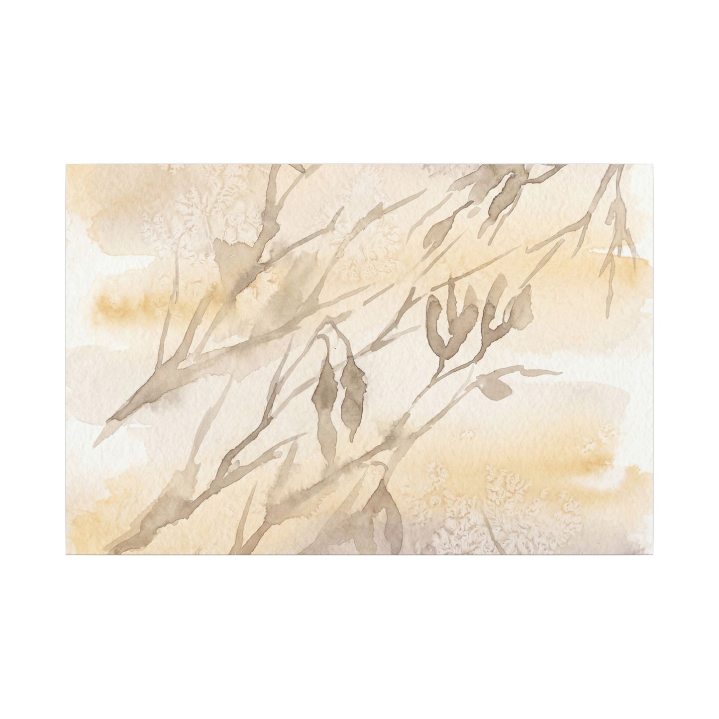 Shadow Play Winter Canvas Art | Japandi Warm Design