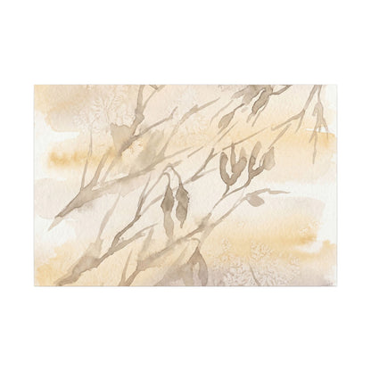 Shadow Play Winter Canvas Art | Japandi Warm Design