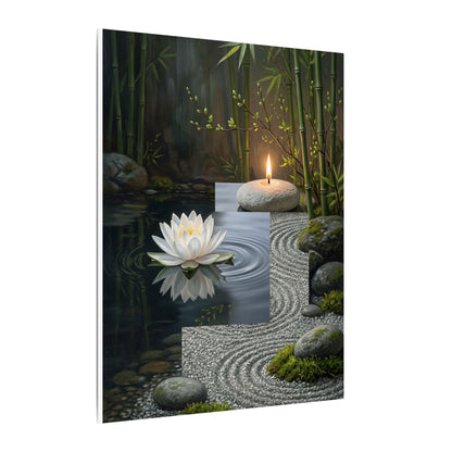 Candlelight Lotus Flower Canvas Art - Zen Kanso