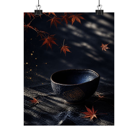Datsuzoku Ceramic Bowl Wall Art Print - Dark Japandi Moody Minimal