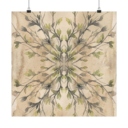 Shadow Play Watercolor Wall Art Print | Earthy Japandi Art