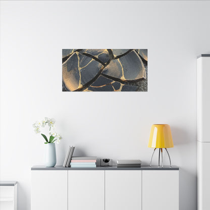 Broken Pottery Winter Canvas Art | Kintsugi Resilient Design