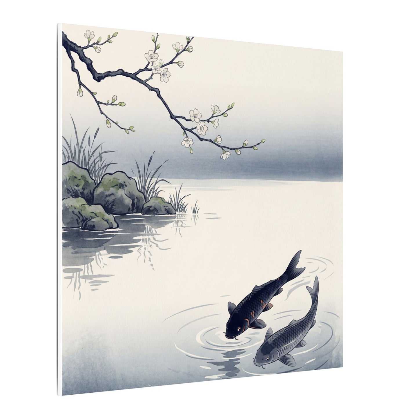 Ma Koi Pond Canvas Art - Zen Ukiyo E Inspired