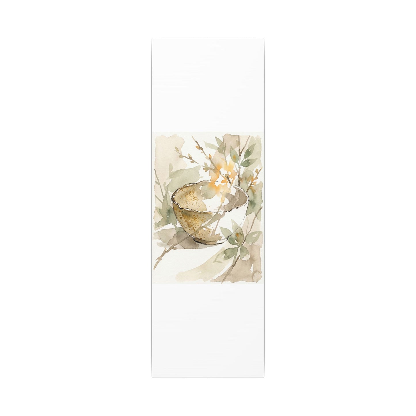 Spring Ceramic Bowl Watercolor Canvas Art | Neutral Decor