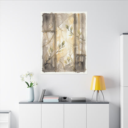Shoji Screen Spring Canvas Art | Japandi Cozy Design