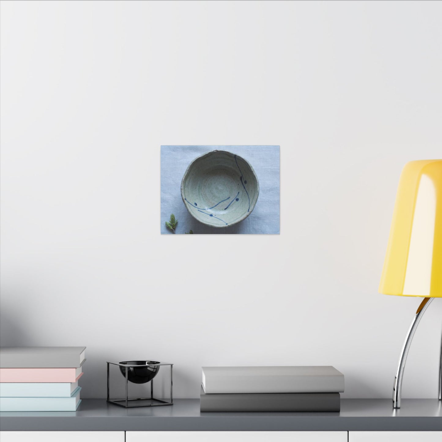 Spring Ceramic Bowl Minimal Line Canvas Art | Warm Decor