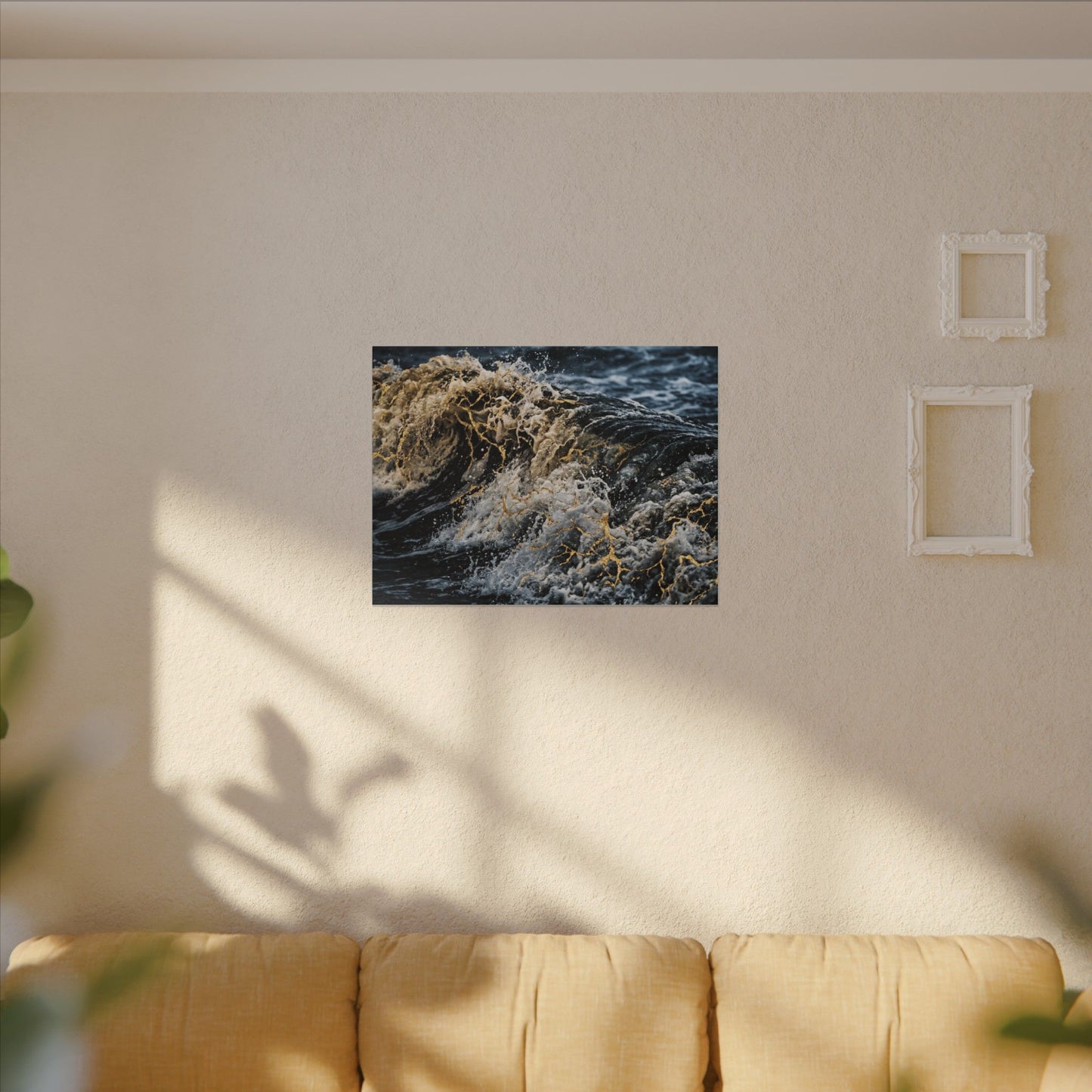 Ocean Wave Winter Canvas Art | Kintsugi Artful Design