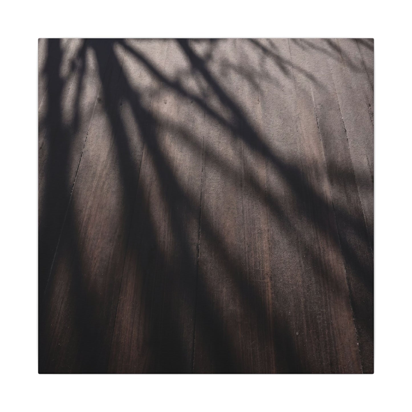Dark Japandi Shadow Play in Dawn | Moody Minimal Canvas Art