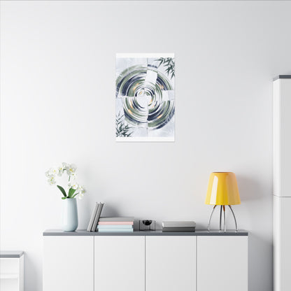 Winter Water Ripple Sumi E Canvas Art | Peaceful Decor