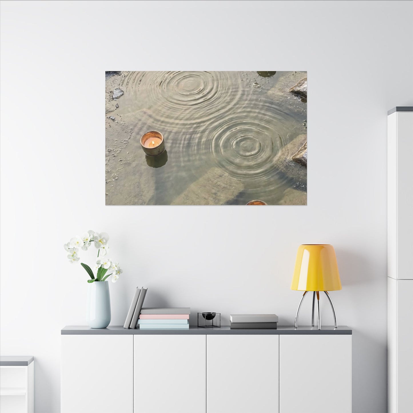 Water Ripple Canvas Art | Winter Japandi Japanese Pattern Art