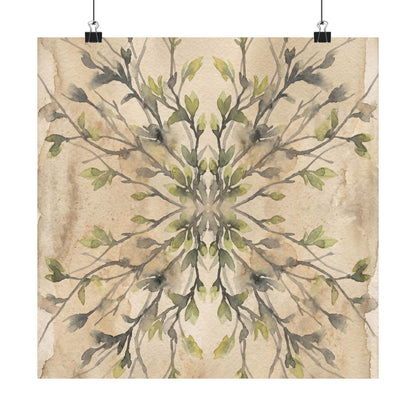 Shadow Play Watercolor Wall Art Print | Earthy Japandi Art