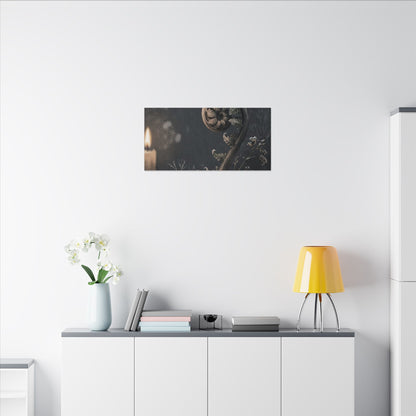 Candlelight Fern Unfurling Canvas Art - Japandi Ma