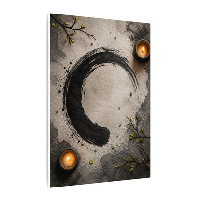 Candlelight Ink Brushstroke Canvas Art - Zen Ma