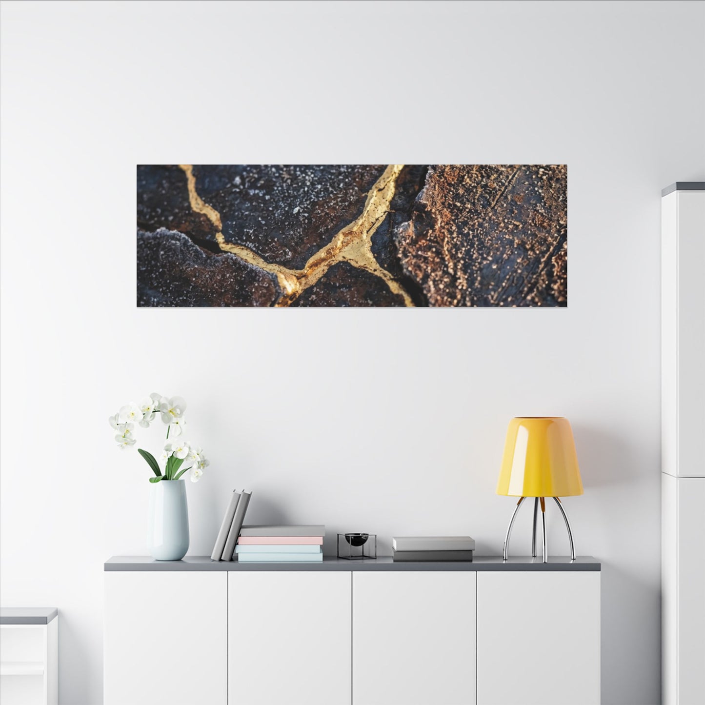 Winter Rust Patina Gold Vein Canvas Art | Resilient Decor