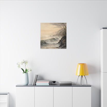 Ocean Wave Spring Canvas Art | Japandi Elegant Design