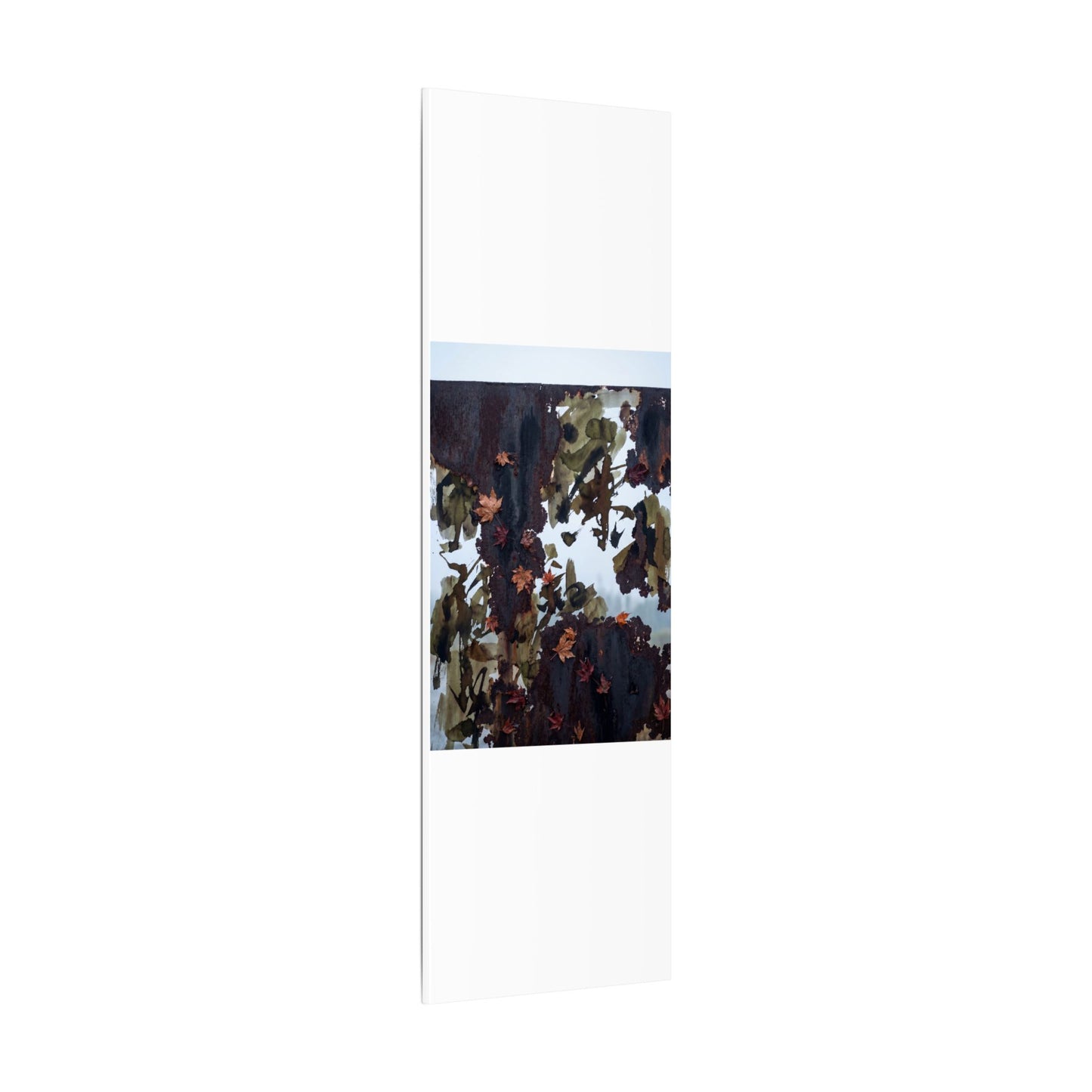 Rust Patina Charcoal Ink Canvas Art | Sophisticated Dark Japandi Art
