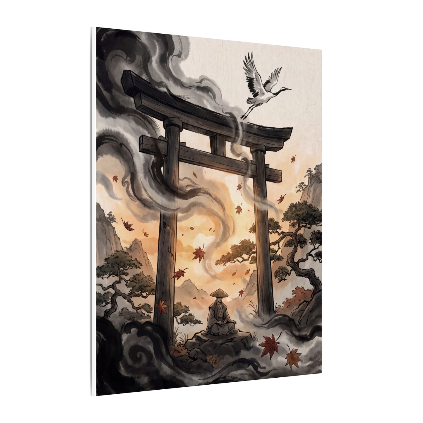Torii Gate Ukiyo E Inspired Canvas Art | Serene Zen Art