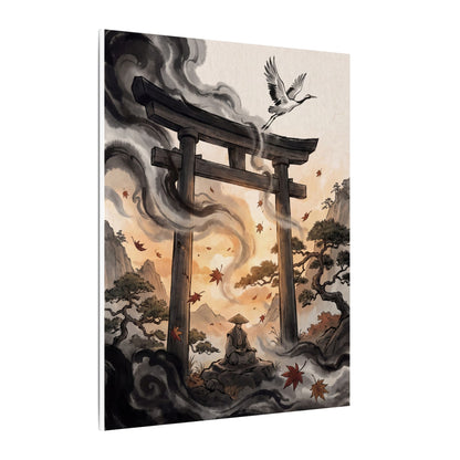 Torii Gate Ukiyo E Inspired Canvas Art | Serene Zen Art