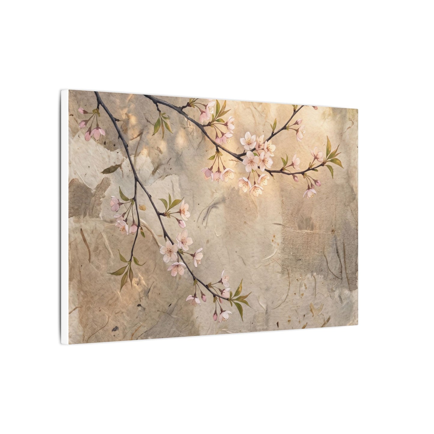 Summer Cherry Blossom Texture Canvas Art | Neutral Decor