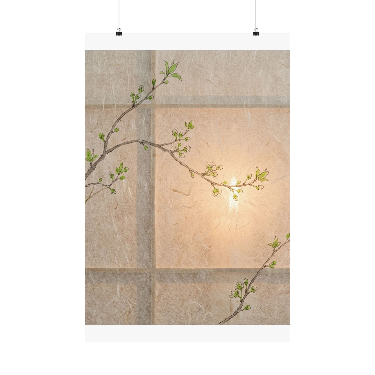 Fukinsei Shoji Screen Wall Art Print - Japandi Minimal Line Art Print