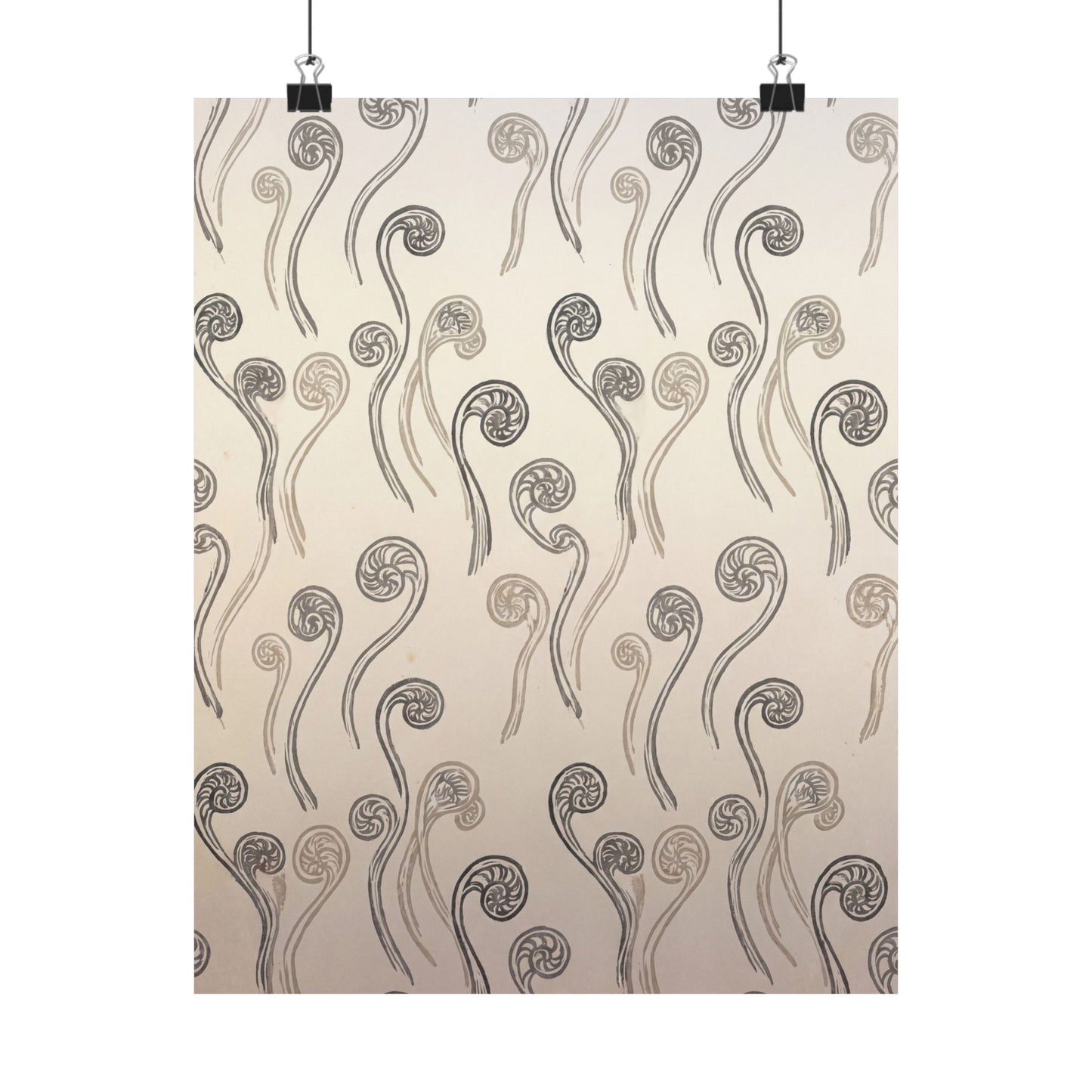 Fern Unfurling Wall Art Print | Summer Japandi Japanese Pattern Art