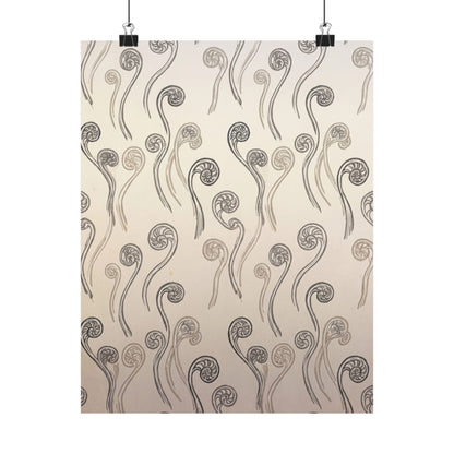 Fern Unfurling Wall Art Print | Summer Japandi Japanese Pattern Art