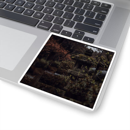 Stone Lantern Sticker | Spring Dark Japandi Shadow Zen Art