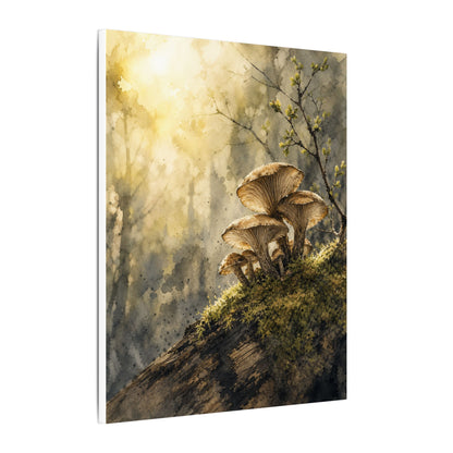 Wild Mushrooms Canvas Art | Spring Japandi Watercolor Art