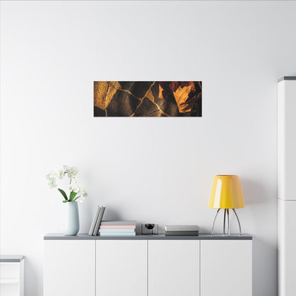 Resilient Shadow Play Canvas Art - Crackle Gold Kintsugi