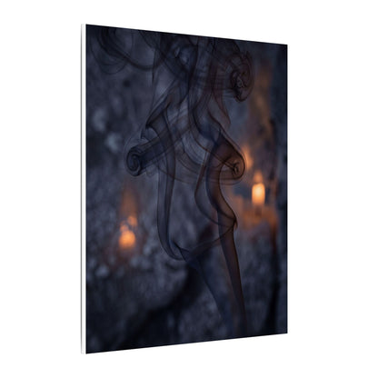 Incense Smoke Winter Canvas Art | Dark Japandi Sophisticated Design