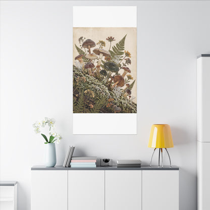 Winter Wild Mushrooms Herbarium Canvas Art | Enchanting Decor