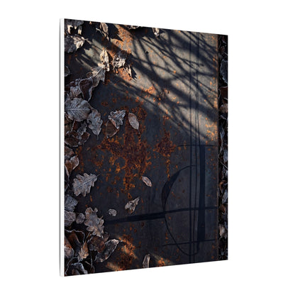 Shibui Rust Patina Canvas Art - Dark Japandi Charcoal Ink