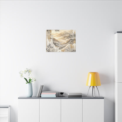 Shibui Mountain Mist Canvas Art - Japandi Japanese Pattern