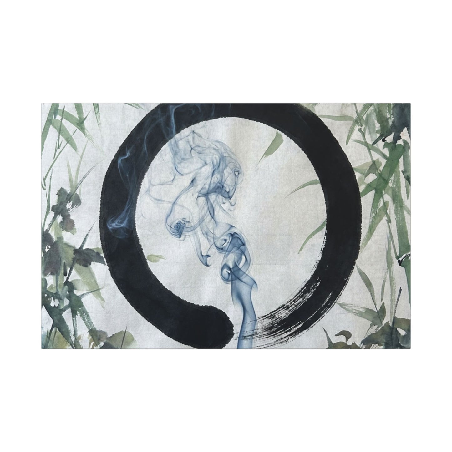 Zen Incense Smoke in Moonlight | Enso Canvas Art