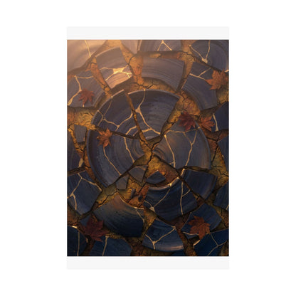 Autumn Cracked Earth Gold Repair Wall Art Print | Beautiful Decor
