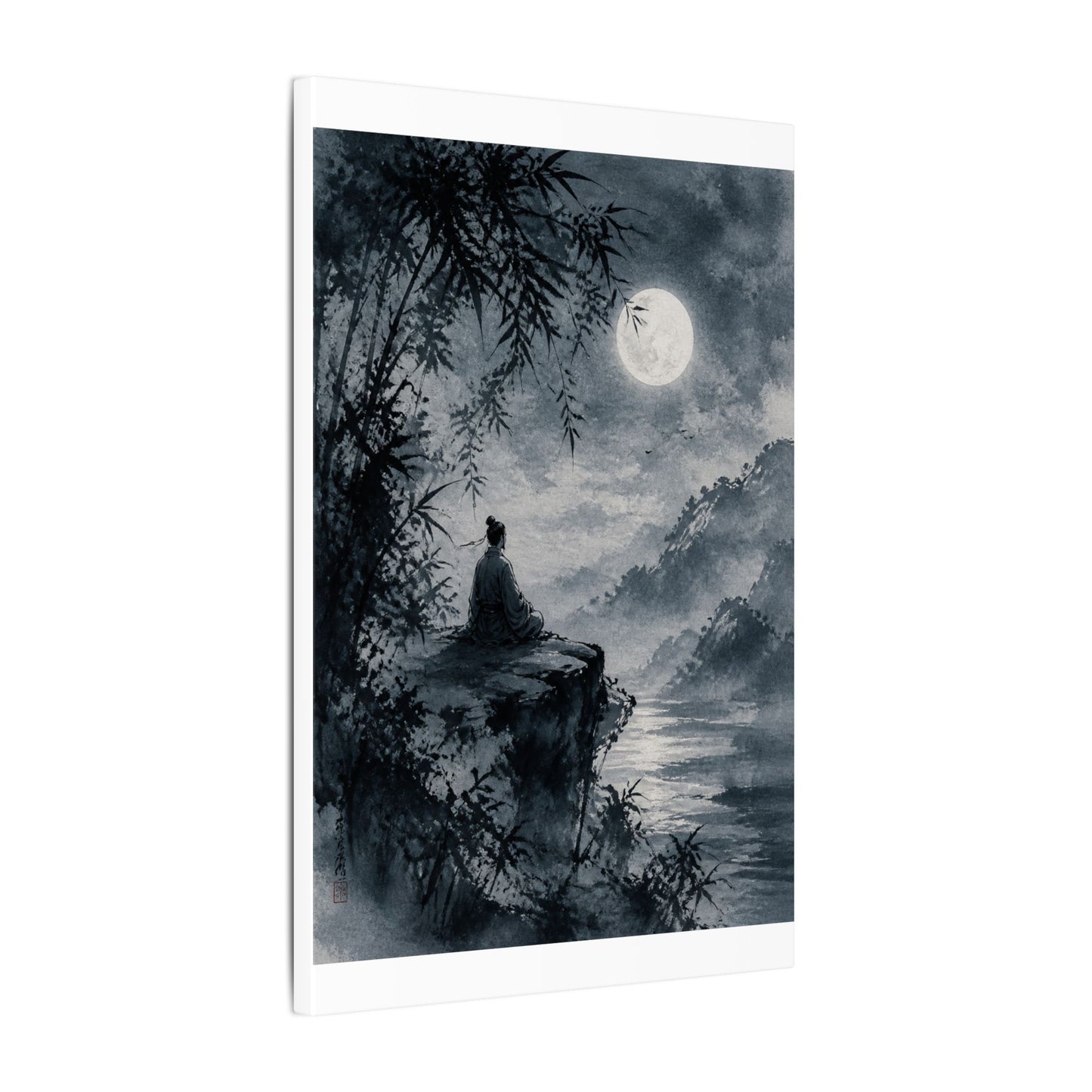 Ink Brushstroke Sumi E Canvas Art | Serene Zen Art