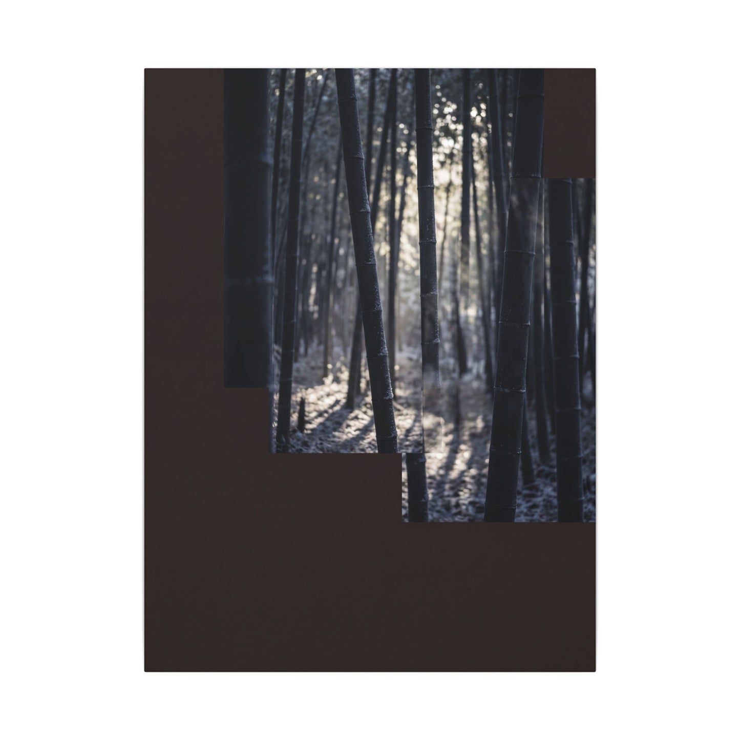 Bamboo Grove Canvas Art | Winter Dark Japandi Moody Minimal Art