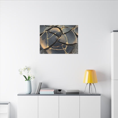 Broken Pottery Winter Canvas Art | Kintsugi Resilient Design