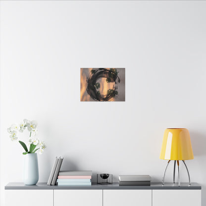 Ink Brushstroke Spring Canvas Art | Dark Japandi Bold Design