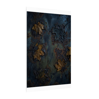 Shibui Rust Patina Canvas Art - Dark Japandi Charcoal Ink