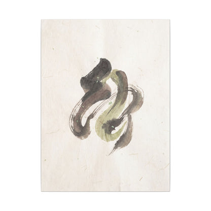 Ink Brushstroke Canvas Art | Spring Japandi Japanese Pattern Art