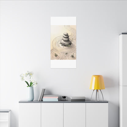 River Stones Karesansui Canvas Art | Tranquil Zen Art