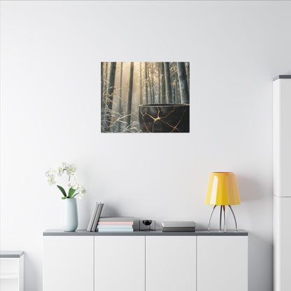 Fukinsei Bamboo Grove Canvas Art - Kintsugi Gold Repair