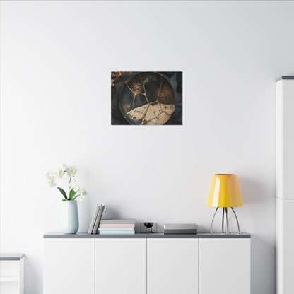 Kintsugi Rust Patina in Dawn | Gold Repair Canvas Art