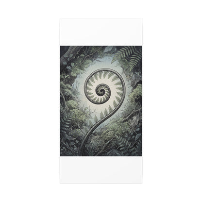 Zen Fern Unfurling in Dawn | Ukiyo E Inspired Canvas Art